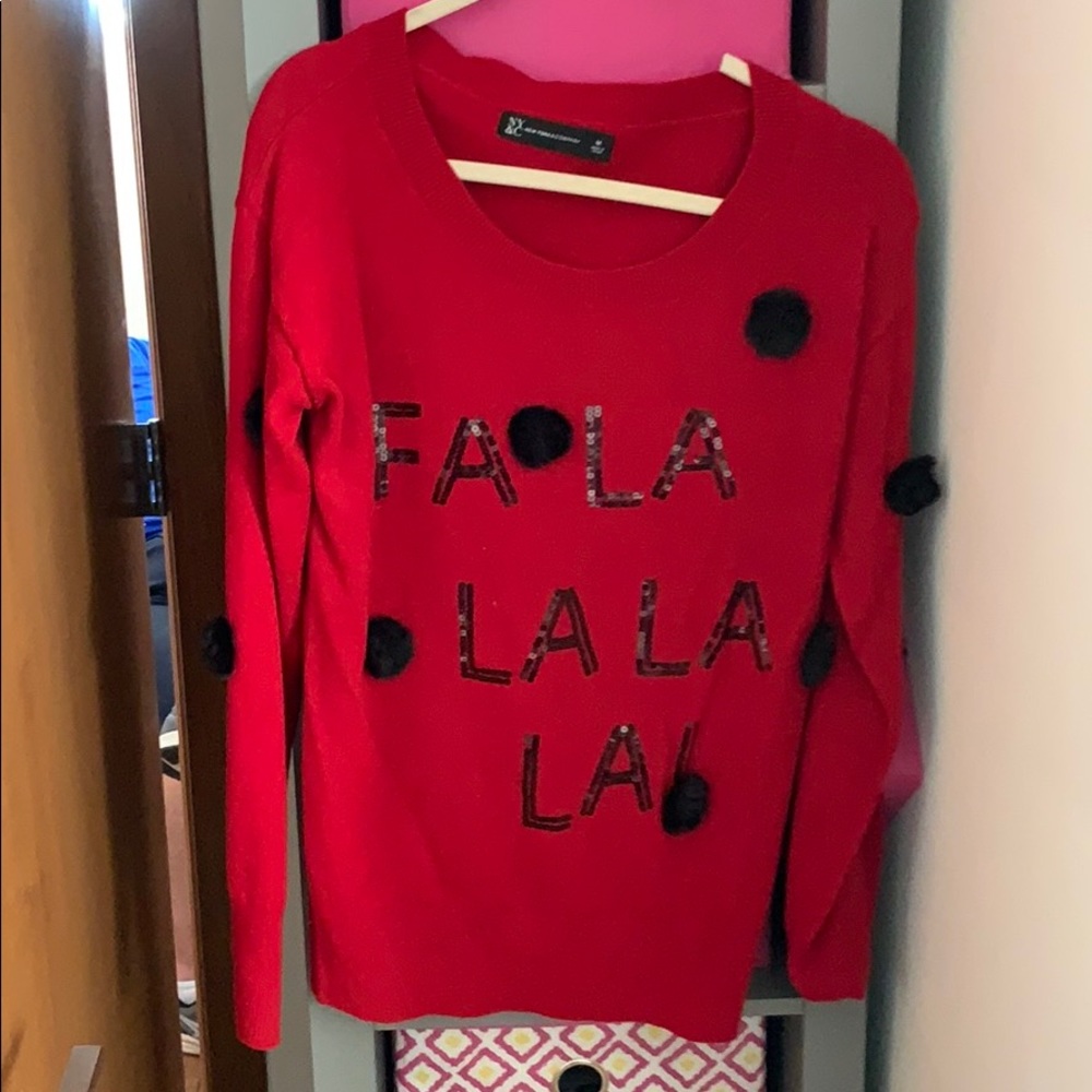 New York and company red Christmas sweater